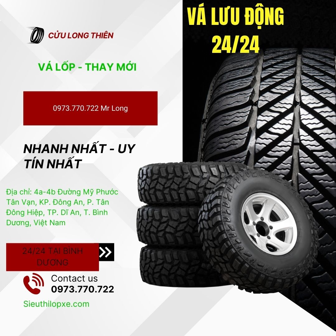 Vá Lốp Xe Lưu Động 24/24 Đường Mỹ Phước Tân Vạn